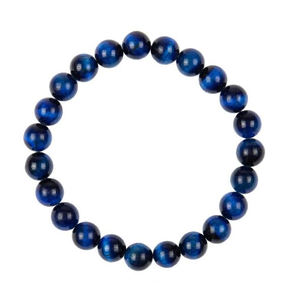 Blue Tiger Eye Stone Stretch Bracelet - Picture 1 of 1